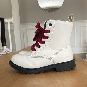 Levi's Kids White, Black and Red Lace-Up Boots